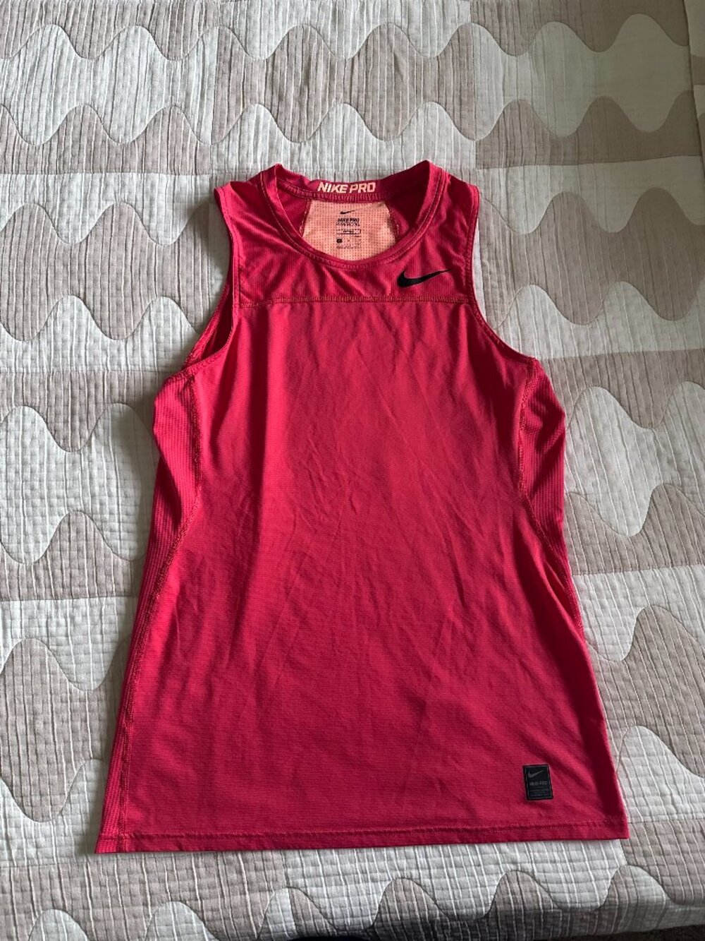 Nike Pro Hypercool Fitted Tank Top Men's Large Red Sleeveless Training Shirt